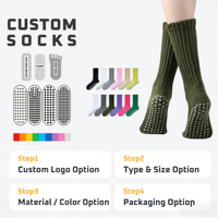 Chaussettes thermiques antibactériennes respirantes avec bande en silicone extra large et logo personnalisé pour le printemps et les activités de plein air