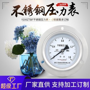 Customized Y100ZTBF axial hydraulic pressure <b>gauge</b> with edge, M20*1.5 stainless steel pressure <b>gauge</b> - Product Image 5