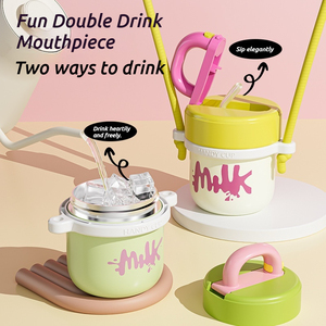 Gobelet portable Macaron Bobo pour enfants, en acier inoxydable 316, gobelet <span class=keywords><strong>isotherme</strong></span> de haute <span class=keywords><strong>qualité</strong></span>, paille, gobelet à eau, tasse à café - Product Image 2