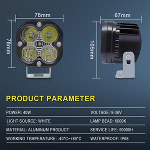 Projecteur LED Moto 3 pouces 40W, Modèle MO20, Garantie 2 Ans, Lumière de Travail Blanche et Jaune pour ATV et Camion - Product Image 6
