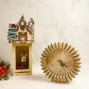 Ideas creativas de reloj DIY para el hogar, rompecabezas 3D de madera Simple, reloj de madera