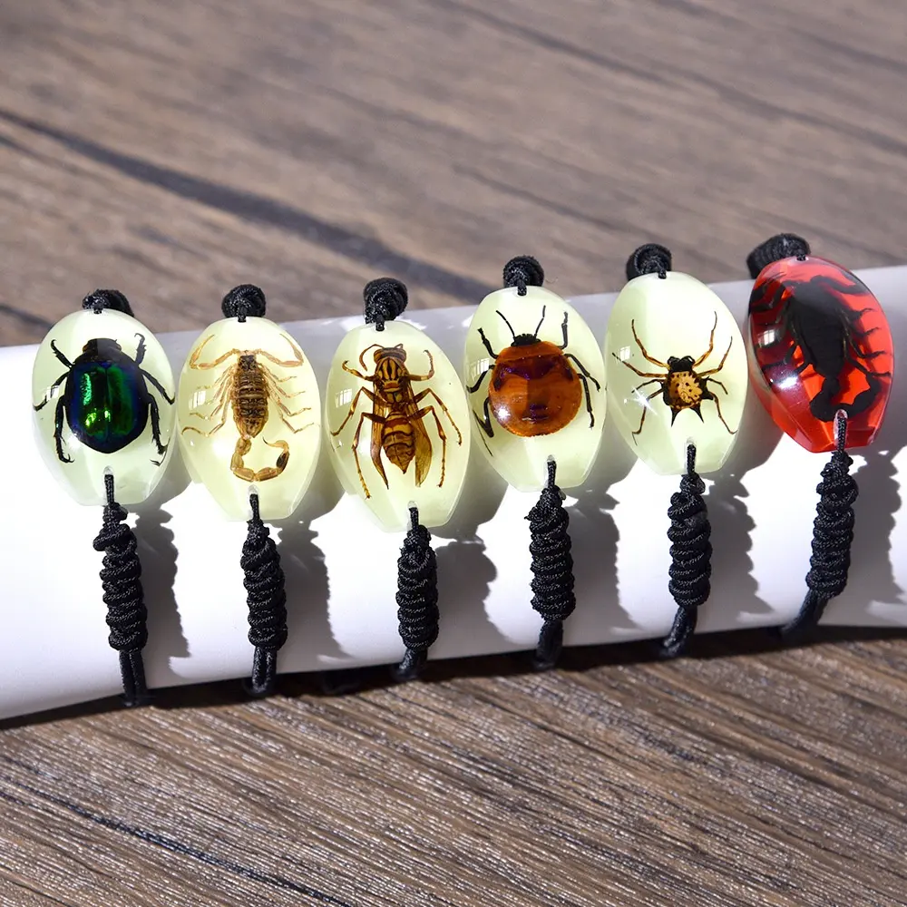 Lichtgevende Hars Real Insecten Amber Sieraden Armbanden Armbanden
