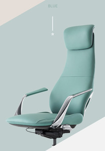 Yazhi Modern High-Back Leather Manager Silla de oficina con base giratoria de metal Luxury Executive <span class=keywords><strong>Boss</strong></span> en material de aluminio PU - Product Image 3