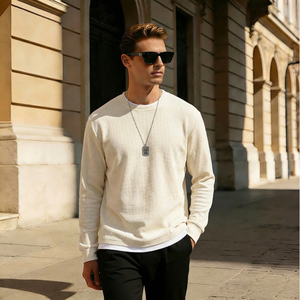 T-shirt pour homme Style printemps Manches longues 2 en 1 Décontracté Sportif Ample à la mode Couche <span class=keywords><strong>de</strong></span> base - Product Image 2