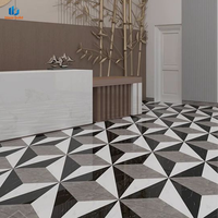 Nouvelle Carrelage en Porcelaine Effet Marbre Mat 2026 800x800mm Noir Blanc Gris Géométrique Moderne pour Couloir d'Hôtel Salle de Bain Hall