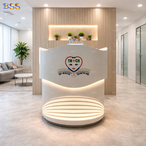 Mesa de Recepción para <span class=keywords><strong>Centro</strong></span> Médico, Diseño Único en Forma de Ola, Superficie Sólida Acrílica, Mesa de Recepción para Salón Dental - Product Image 2