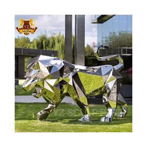 Fournisseur d'usine Statue sur le thème d'animaux d'art grandeur nature Sculpture de tigre en acier inoxydable - Product Image 3