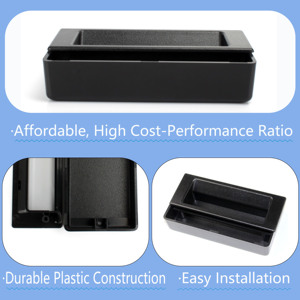 <strong>Black</strong> Plastic Recessed Flush Sliding Modern Kitchen Energy Storage Cabinet Concealed Handle Vehicle Caravan Built-in Handles - Product Image 2