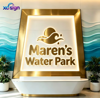Enseigne publicitaire/de décoration murale en acier inoxydable avec logo personnalisé rétroéclairé 3D, LED IP65, transformateur, prise murale, télécommande, pour la maison ou le bureau