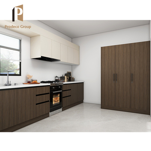 Venta Caliente Buen Precio Gabinetes de Cocina Modulares Modernos de Madera <span class=keywords><strong>Mbf</strong></span> con Encimeras de Mármol/Laminado, Grifo y Cesta para Cajones - Product Image 2