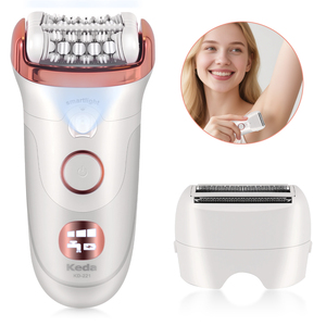เครื่องกำจัดขน KD-221 สำหรับผู้หญิง กันน้ำ 2-in-1 - มีดโกนไฟฟ้า เครื่องเล็มขนบิกินี่ เครื่องถอนขน - Product Image 2