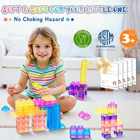 40PCS Set Balok Bangunan Jelly Squishy untuk Anak-anak Montessori, Mainan Edukatif Ramah Lingkungan, Lembut, Sensorik, dan Dapat Diremas