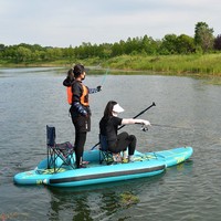 SUP de pêche avec airbag de stabilité, tubes de flottaison gonflables en PVC détachables, anti-retournement, pour débutants, planche à pagaie de pêche en mer