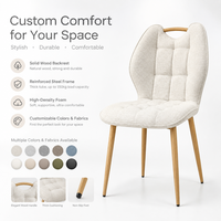 Chaise papillon B2B à usage commercial, revêtement capitonné, structure en fer, technologie de transfert thermique, pour café, commande en gros, solution d'aménagement, OEM