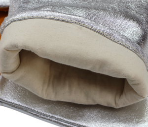 Aluminiumfolie Anti-Verbrühungs-Flammen-Hitzebeständige Schweißerhandschuhe Sicherheitsarbeitshandschuhe für Metallurgie Industrieofen bis 1000 ° C - Product Image 5