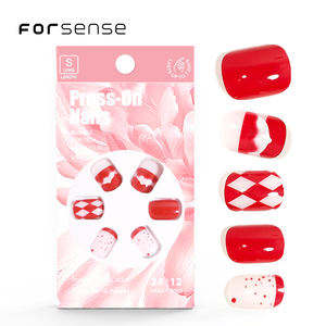 Venta al por mayor de <span class=keywords><strong>uñas</strong></span> postizas de color rosa cuadradas cortas Etiqueta de color rojo privado <span class=keywords><strong>uñas</strong></span> artificiales personalizadas elegante diseñador Prensa <span class=keywords><strong>en</strong></span> <span class=keywords><strong>uñas</strong></span> de lujo - Product Image 5