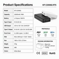 Power Bank Ukalun 20000mAh 2x USB-A Type-C PD 20W SCP 22.5W, 4 Indikator LED, Tersedia Siap Kirim Grosir