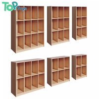 Armoire mobile en bois, casier à chaussures, meuble Montessori pour garderie, maternelle, école préscolaire, salles de classe, avec roulettes verrouillables