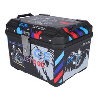 Maleta Trasera Universal Impermeable para Motocicleta de 45L, Base de Aluminio, Caja de Almacenamiento de Liberación Rápida con Cerradura de una Sola Llave