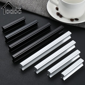 Maniglia Dritta Moderna Minimalista in Lega di Alluminio Nero e Bianco, Finitura Opaca Elettroplaccata per Armadi e Mobili <span class=keywords><strong>TV</strong></span> - Product Image 4