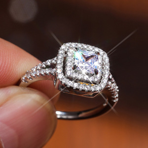 Square Shiny Zircon Women Ring Elegant Design For Engagement Proposal Daily Party All-match Finger Jewelry Gift - Product Image 4