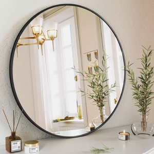 Gran oferta, espejo de pared de Metal de aluminio pequeño de 50cm <span class=keywords><strong>para</strong></span> sala de estar, espejo de maquillaje de cristal de estilo moderno personalizado - Product Image 2