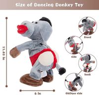 Jouet en peluche personnalisé dansant et chantant âne secouant animal en peluche jouets interactifs jouets en peluche électriques