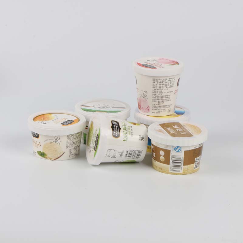 Custom Logo 150ml Plastic Ice Cream Yogurt Food Packaging Storage Box Containers Cup With Lid