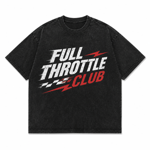 Oversized Full Throttle Club Racing Top Unisex Vintage Washed Check Flag Graphic Casual Sports <b>Tshirt</b> Wholesale - Product Image 6