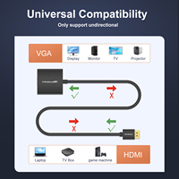 Mindpure HDMI zu VGA Konverter 1080P 60Hz Algoltek AG6201 IC mit 5V 2A Stromversorgung und Audio-Kabelanschluss für PS4 Smart Box Projektor
