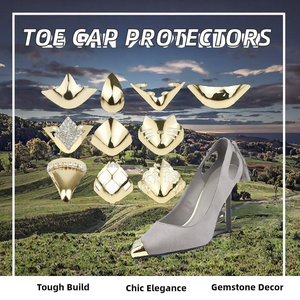 Protector de Zapatos de Metal de Lujo con Punta en Pico y Decoraciones de Diamantes de Imitación, Protector de Tacones Altos, Reparación y Decoración - Product Image 2