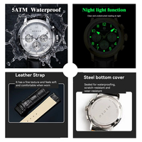 Montre-bracelet unisexe à quartz, bracelet en cuir, boîtier en acier inoxydable, cadran analogique rond, étanche, bracelet de 20 mm pour un usage quotidien