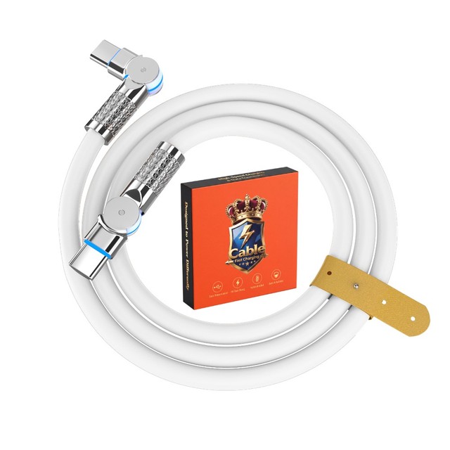 Flexible 180 Degree Elbow Type C to C Fast Charge Data Cable 1m/2m/3m USB C Rotation Cable for Computer and Printer Use