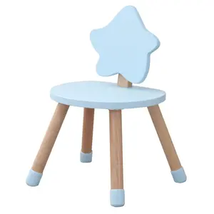 Mobili per l'asilo sedia da studio per bambini in legno a forma di stella che impara la sedia per bambini a stella singola per la festa
