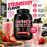 Poudre de protéines de lactosérum 25g Protéines Saveur Fraise Shake protéiné après l'entraînement Fabricant OEM ODM Marque privée