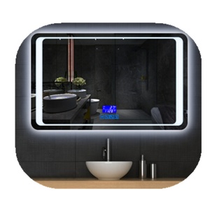 LED <b>Mirror</b> Glass with LED Clock Factory Custom - Product Image 1
