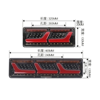 Feu arrière LED séquentiel pour camion et remorque, robuste, 33cm 46cm, COB DRL, Stop, Frein, Clignotant, Marche arrière, 12V 24V, Étanche