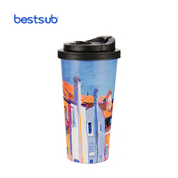 BestSub Vente en gros Tasse isotherme 16 oz en acier inoxydable, gobelet de voyage, tasse à sublimation vierge avec couvercle