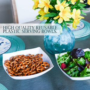 Tazones Cuadrados <span class=keywords><strong>de</strong></span> PS <span class=keywords><strong>de</strong></span> Color Blanco Sólido, Libres <span class=keywords><strong>de</strong></span> BPA, Irrompibles, Vajilla para <span class=keywords><strong>Ensaladas</strong></span> <span class=keywords><strong>de</strong></span> Frutas, Tazones <span class=keywords><strong>de</strong></span> Plástico para Restaurante - Product Image 2