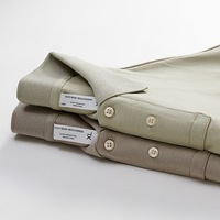 Oude Stijl 280gsm Zwaargewicht Katoenen Polo Shorts Set Heren Oversized 2-delige Set