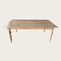 Table à manger rectangulaire 10 places en bois massif, design moderne, durable, faite à la main, style campagnard, 100*180CM