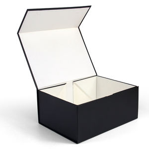 صندوق هدايا مغناطيسي قابل للطي مخصص بغطاء أسود صندوق ورقي صلب قابل للطي لتغليف الملابس والأحذية - Product Image 4