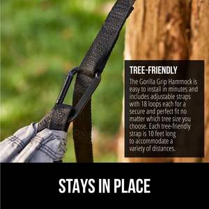 Hamac de camping en nylon <span class=keywords><strong>parachute</strong></span> durable Goodwin avec logo personnalisé, simple ou double, bleu, rouge, noir, avec sangles d'arbre robustes - Product Image 4