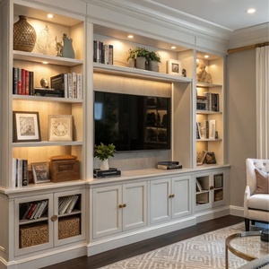 Custom Modern Wooden TV Cabinet Living Room <strong>Storage</strong> Wall <strong>Unit</strong> TV Side <strong>Storage</strong> - Product Image 1