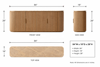 Meuble TV RH moderne en chêne haut de gamme, taille personnalisable, console multimédia 4 portes, plateau en marbre de luxe, bois artisanal, divertissement