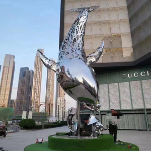 Stainless Steel Mirror Sculpture Animal Shape Outdoor Garden Decoration Freestanding Figure Art Piece - Product Image 3