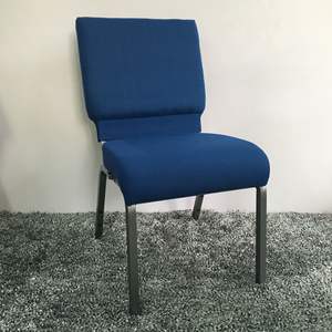 Muestra elegante de silla de iglesia de auditorio gris oscuro reposabrazos asientos azul marino sillas acolchadas para iglesias de metal usadas - Product Image 5