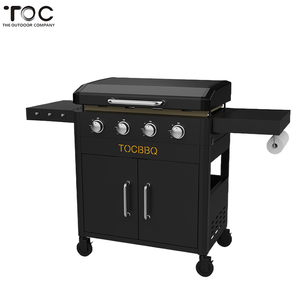 Parrilla de barbacoa de Gas para exteriores de acero laminado en frío Parrilla de gas con carrito de barbacoa de 6 quemadores con estante de calentamiento y estante lateral - Product Image 3