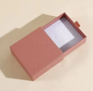 Customized Logo Luxury Drawstring Closure Drawer Sliding Bracelet Jewelry Box Cotton PU Leather <b>Storage</b> for <b>Rings</b> Earrings Gift - Product Image 4