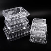 Boîte en plastique transparente jetable à clapet avec trous de ventilation, taille et forme personnalisées, emballage